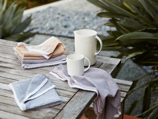 Organic Waffle Kitchen Towels, Set of 6